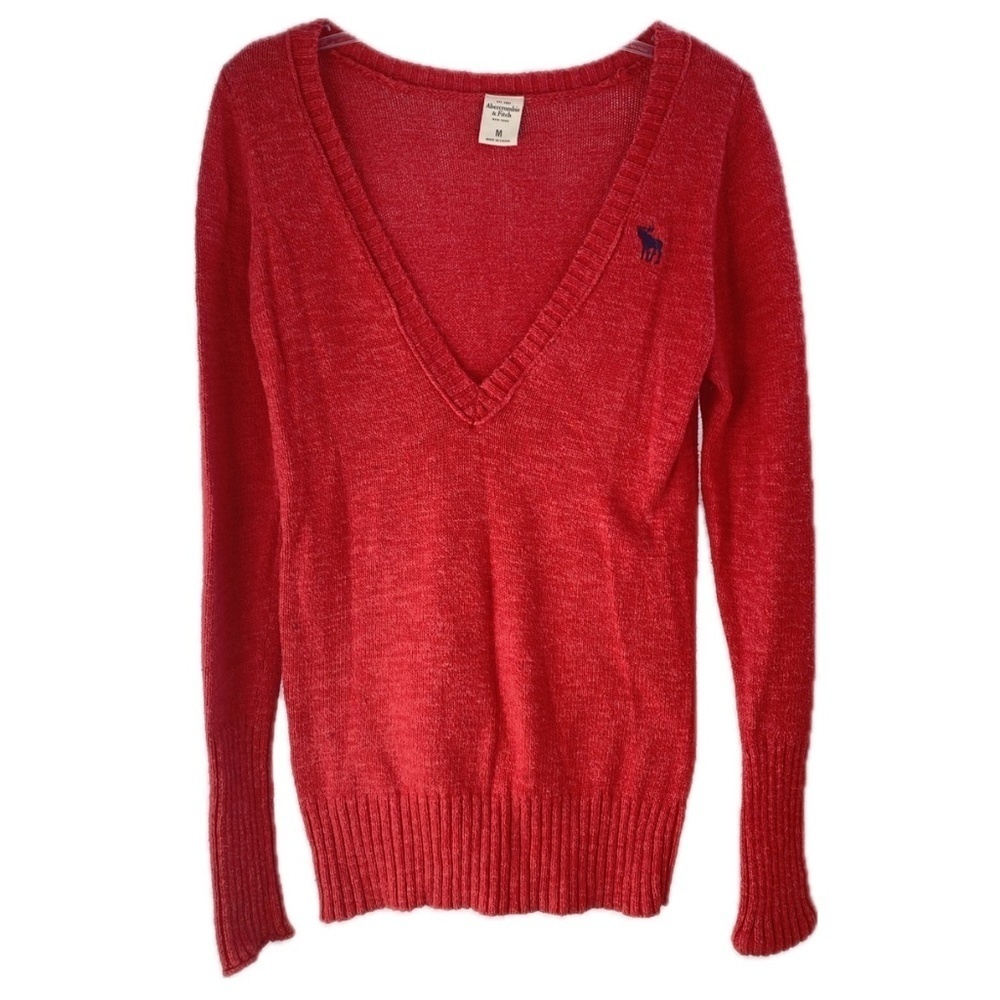 Abercrombie & Fitch - Vintage 00s - Red Sweater - Size: Medium